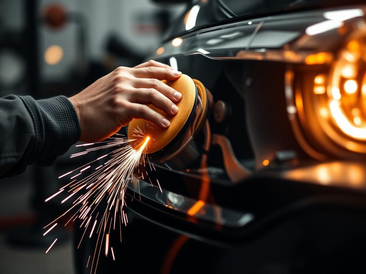 Polishing a headlight